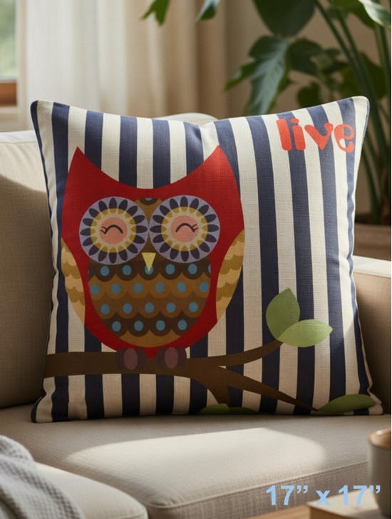 OWL PRINT CUSHION & FILLER